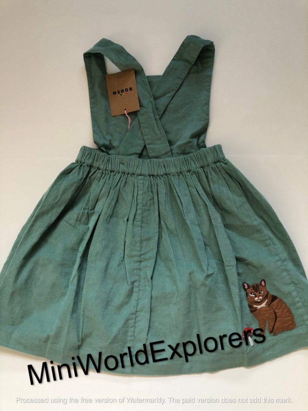 NWT Mini Boden Cats Cord Applique Pinafore - Picture 8 of 8
